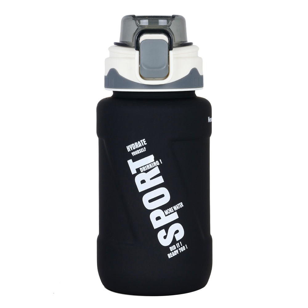 NOVA KIDS Water Bottle 550ml with Straw - Black