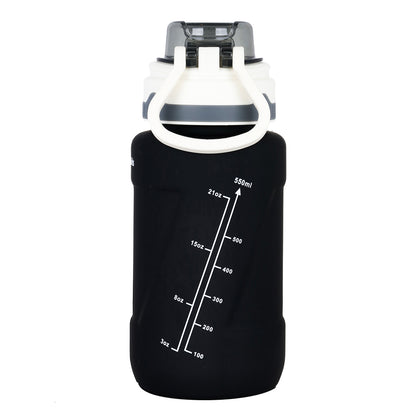 NOVA KIDS Water Bottle 550ml with Straw - Black