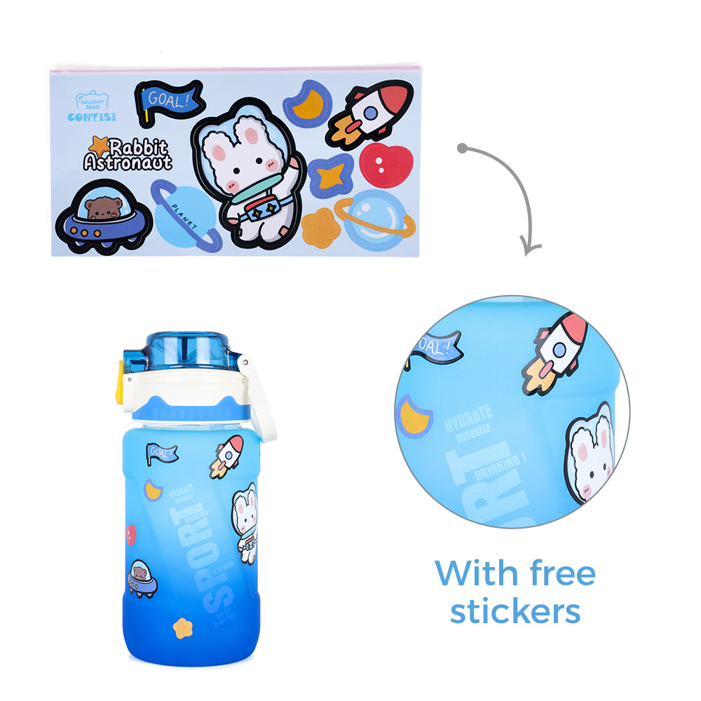 NOVA KIDS Water Bottle 550ml with Straw - Blue