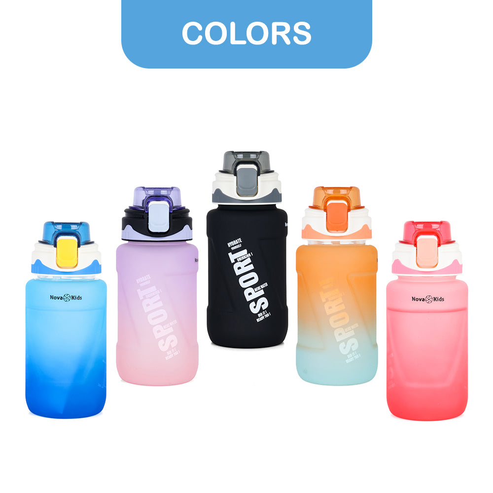 NOVA KIDS Water Bottle 550ml with Straw - Blue
