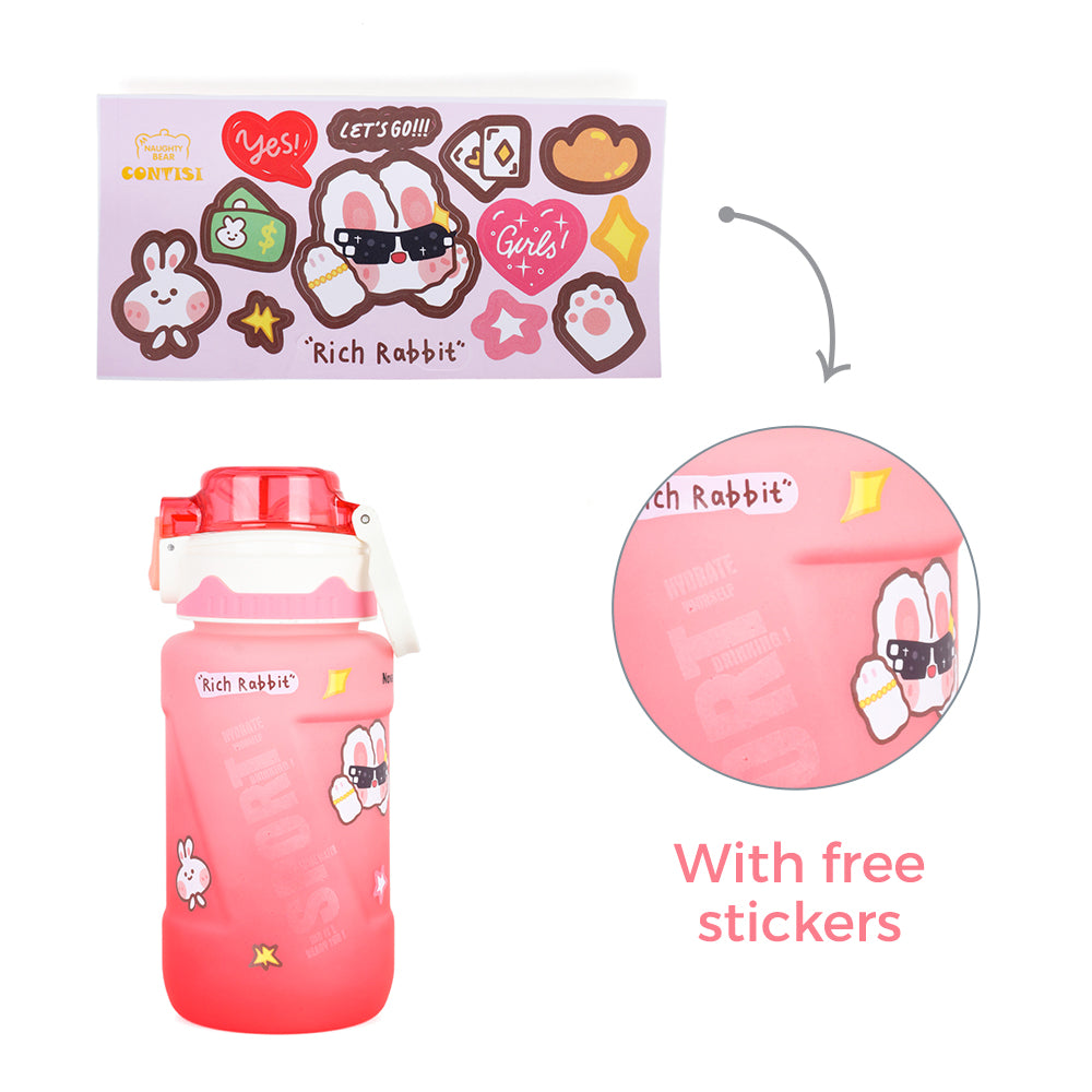 NOVA KIDS Water Bottle 550ml with Straw - Pink