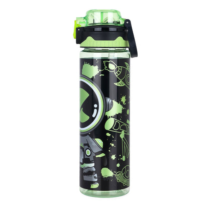 NOVA KIDS Water Bottle 700ml with Straw- Black