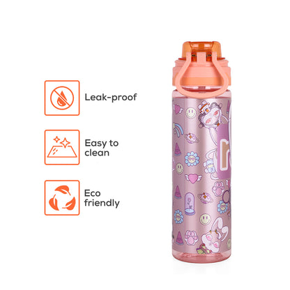 NOVA KIDS Water Bottle 700ml with Straw- Orange