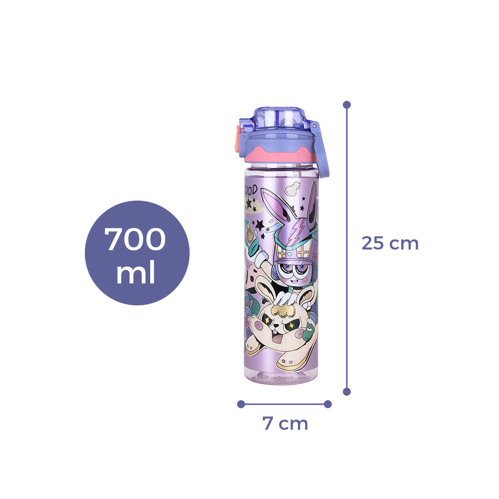 NOVA KIDS Water Bottle 700ml with Straw- Purple