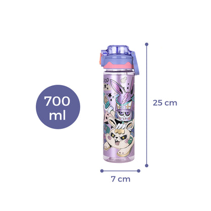 NOVA KIDS Water Bottle 700ml with Straw- Purple