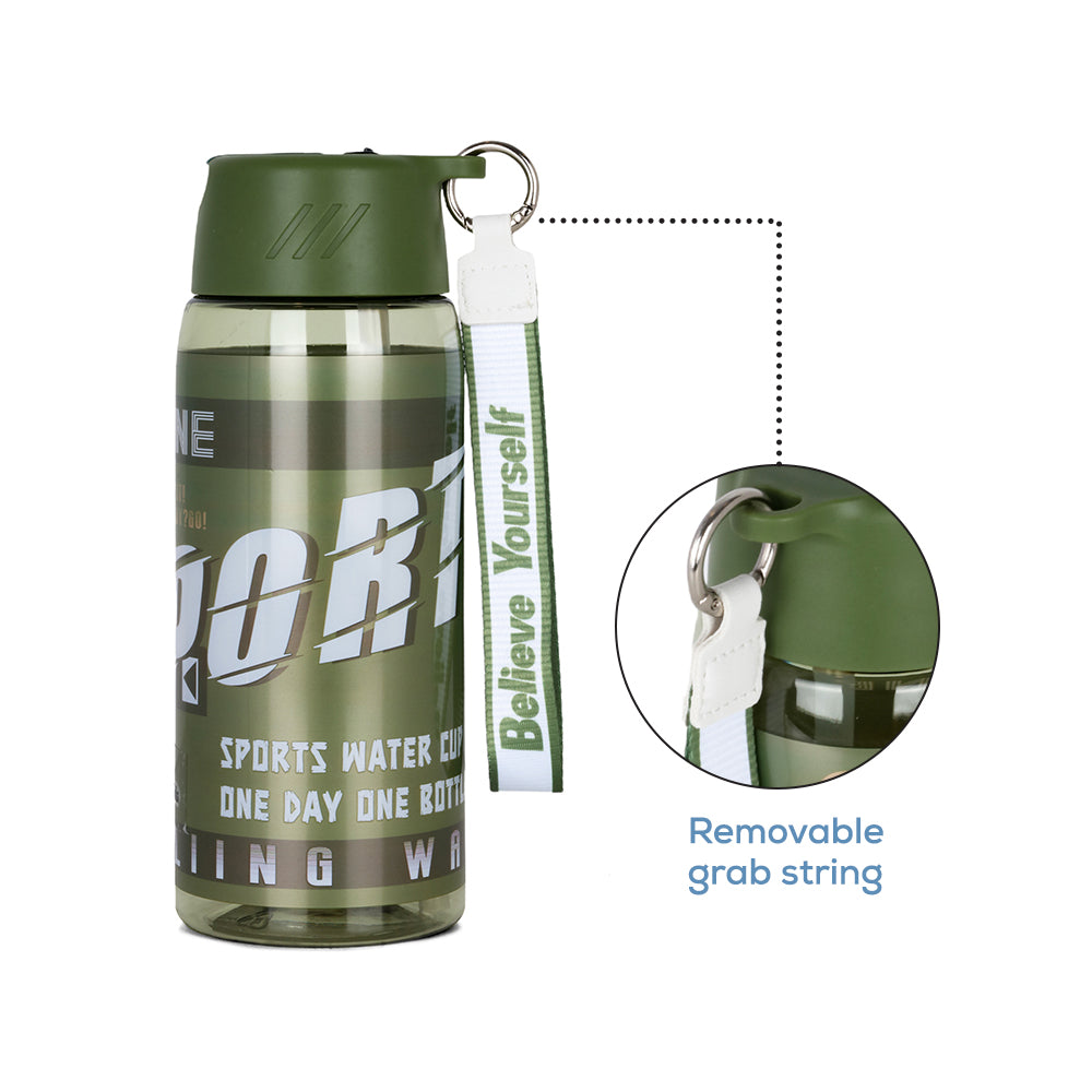 NOVA KIDS Water Bottle 750ml with Grab String - Green