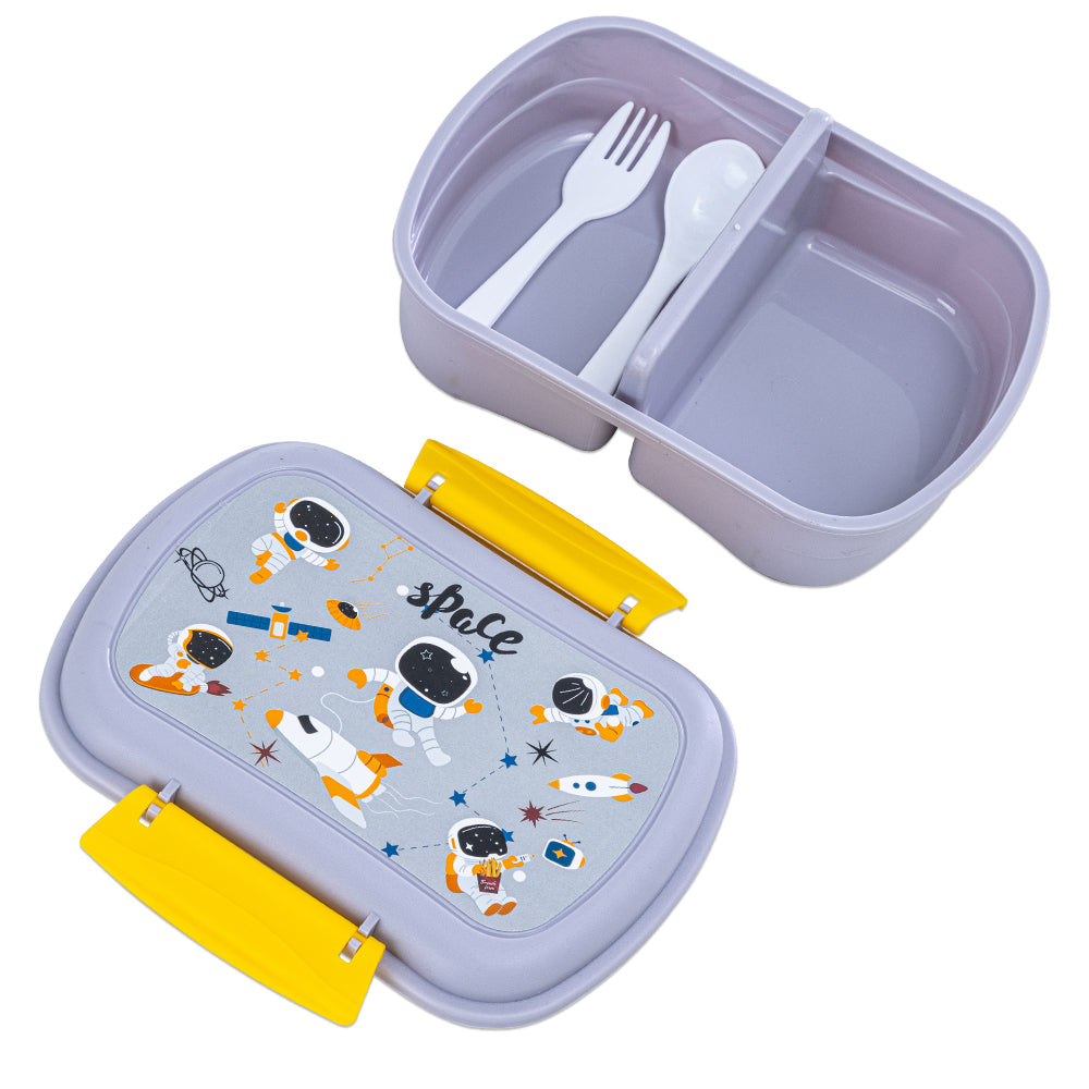 NOVA KIDS Lunch Bag Combo w/Lunch Box and Water Bottle - Astronauts Yellow