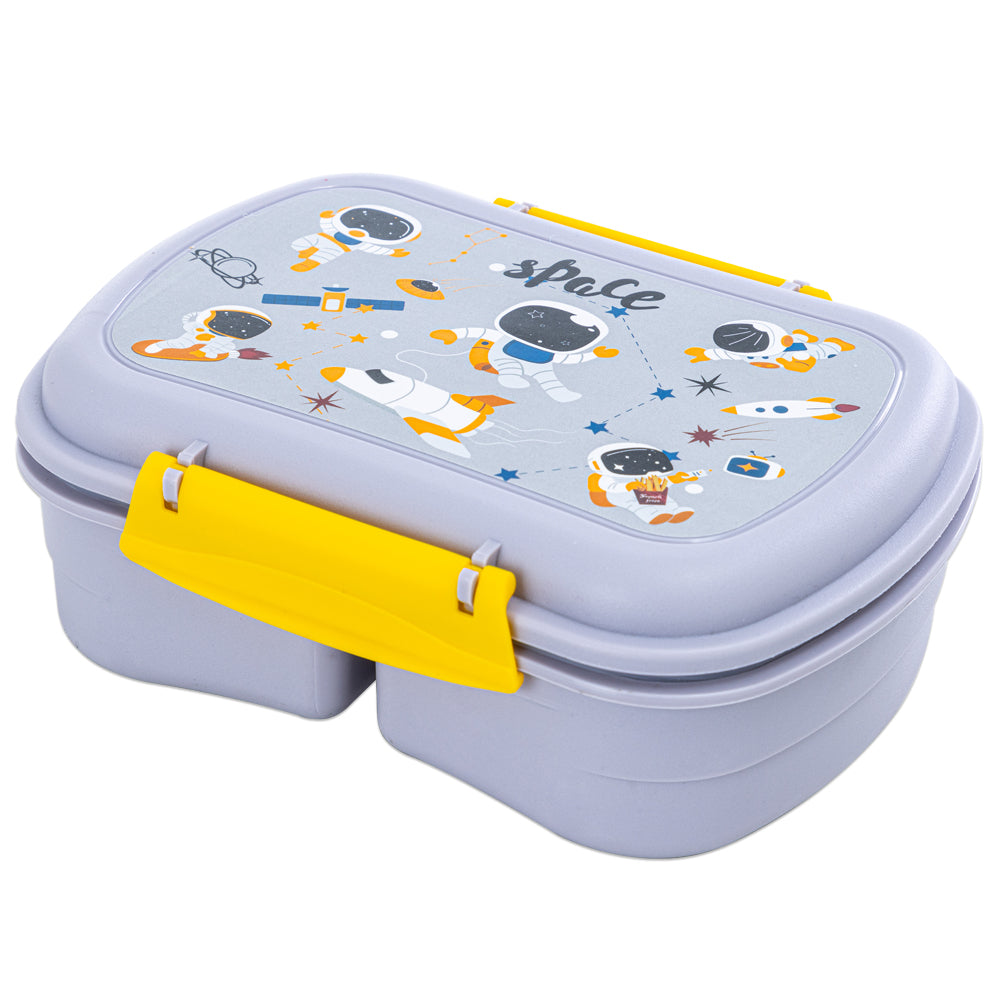 NOVA KIDS Lunch Bag Combo w/Lunch Box and Water Bottle - Astronauts Yellow