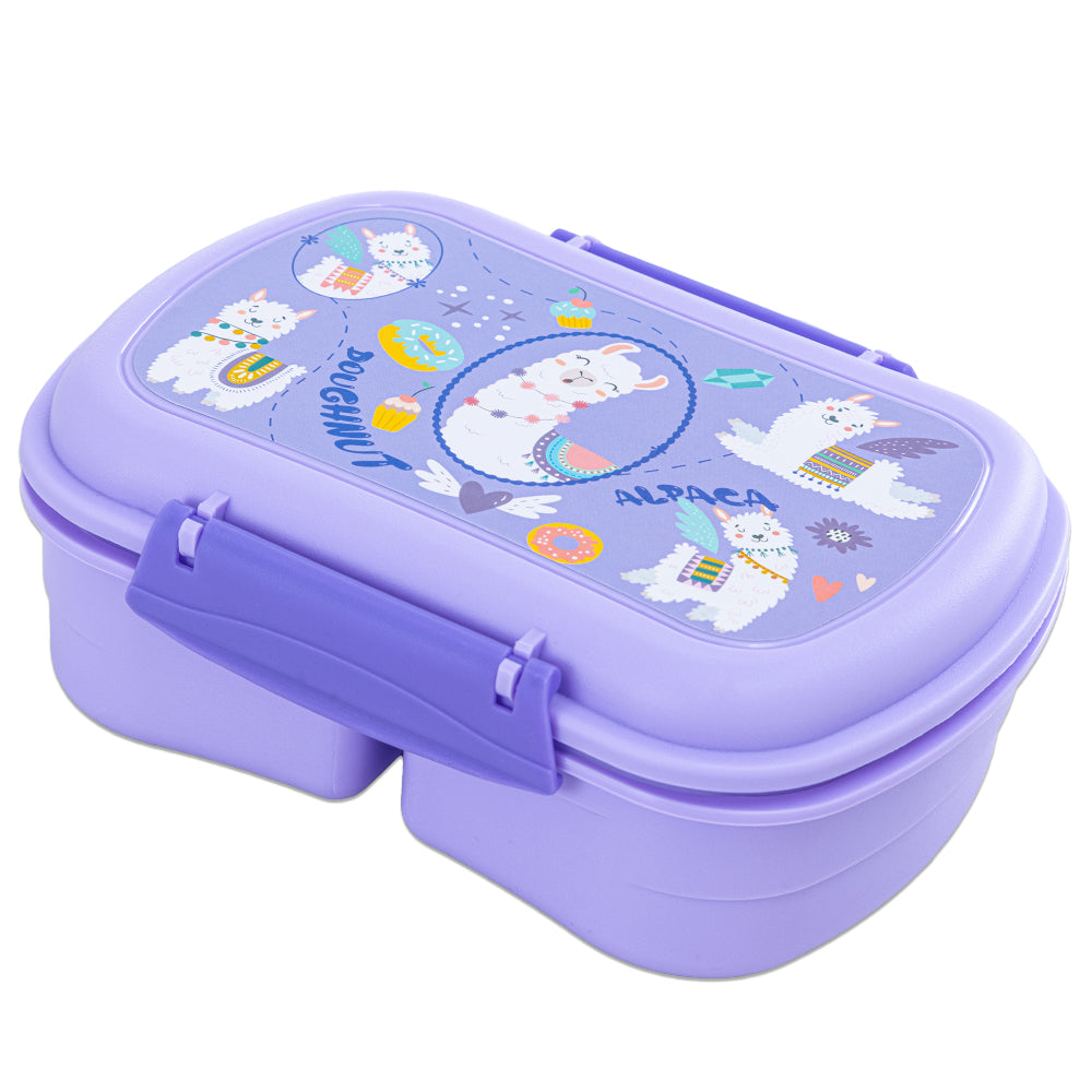 NOVA KIDS Lunch Bag Combo w/Lunch Box and Water Bottle - Lama Purple