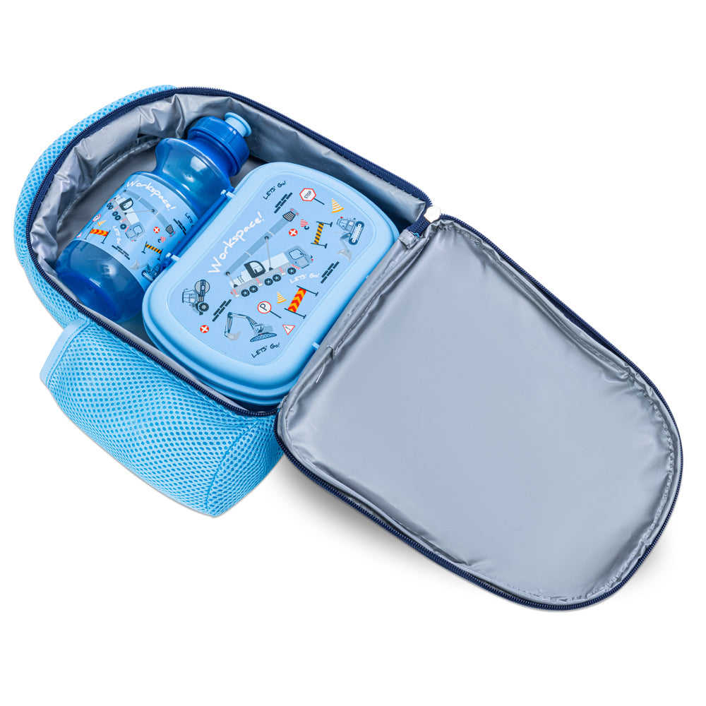 NOVA KIDS Lunch Bag Combo w/Lunch Box and Water Bottle - Workspace Blue