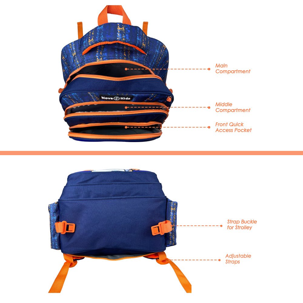 NOVA KIDS 3D School Bag - Astronaut Blue, 16.5 inch