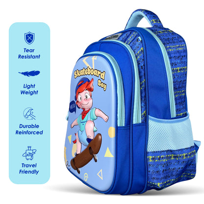 NOVA KIDS 3D School Bag - Skater Blue, 16.5 inch