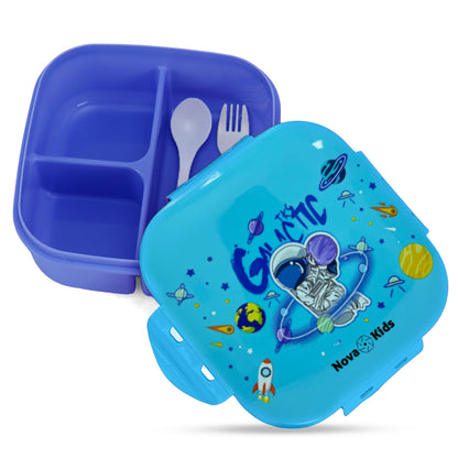 NOVA KIDS Square 1000ml Bento Lunch Box - Astronaut Blue