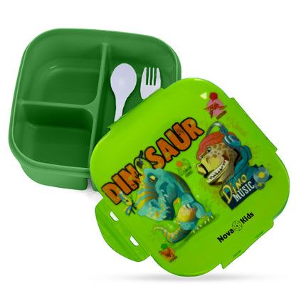 NOVA KIDS Square 1000ml Bento Lunch Box - Dino Green