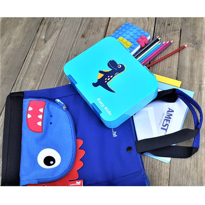 NOHOO Dinosaur Tote Bag and Bento Lunch Box - Blue