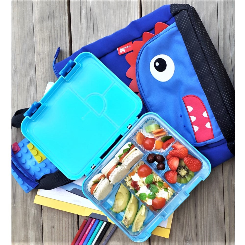 NOHOO Dinosaur Tote Bag and Bento Lunch Box - Blue