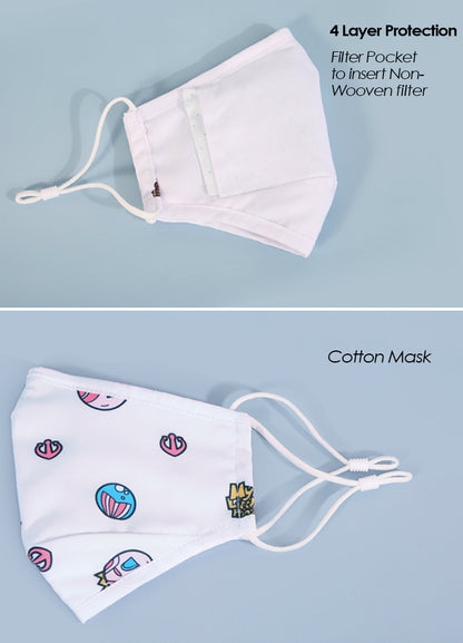 NOHOO Kids Re - usable Face Mask - White