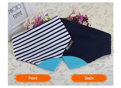 Reversible 2in1 Teething Bib - Stars and Strips - Navy Blue