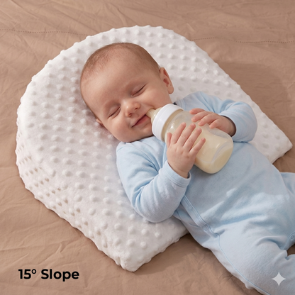 SUNVENO 15° Slope Baby Pillow with Removable Cover - White