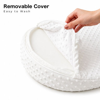 SUNVENO 15¬∞ Slope Baby Pillow with Removable Cover - White