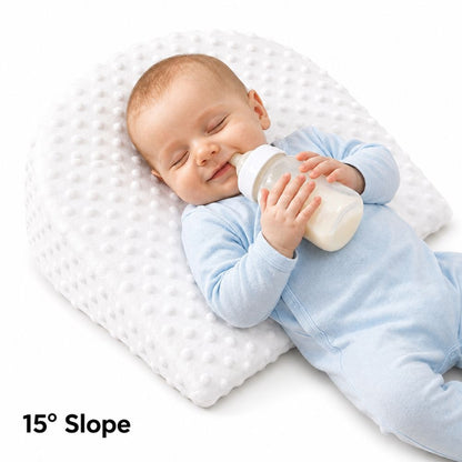 SUNVENO 15¬∞ Slope Baby Pillow with Removable Cover - White