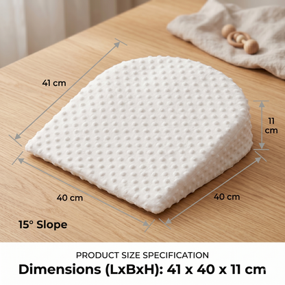 SUNVENO 15° Slope Baby Pillow with Removable Cover - White