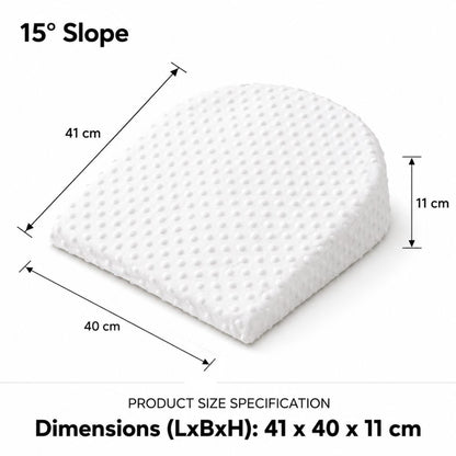 SUNVENO 15¬∞ Slope Baby Pillow with Removable Cover - White