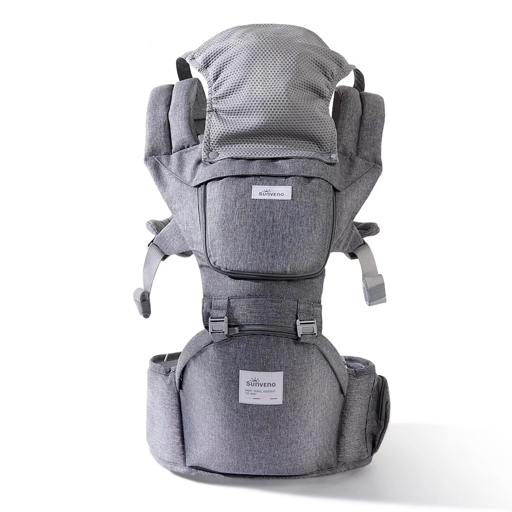 SUNVENO Baby Carrier with Infant Hip Seat - Grey