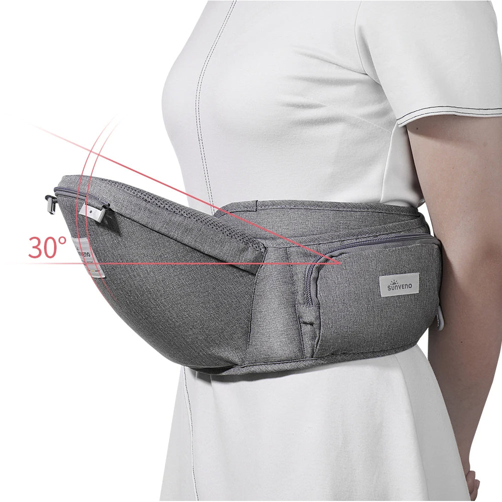 SUNVENO Baby Carrier with Infant Hip Seat - Grey