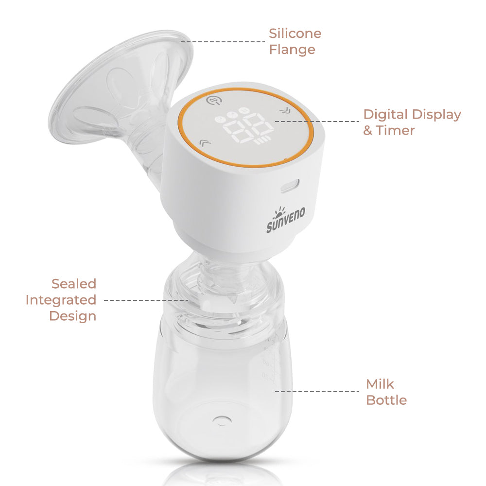 Sunveno Automatic Smart Single Breast Pump with inbuilt Controller - White