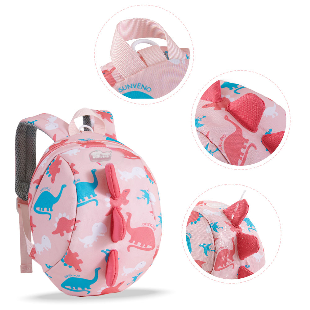 SUNVENO Kids Backpack - Dinosaur Pink