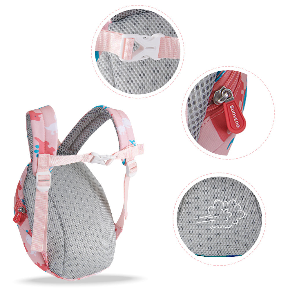 SUNVENO Kids Backpack - Dinosaur Pink