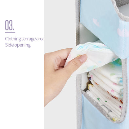 SUNVENO Baby Bedside Portable Crib Organizer - Blue