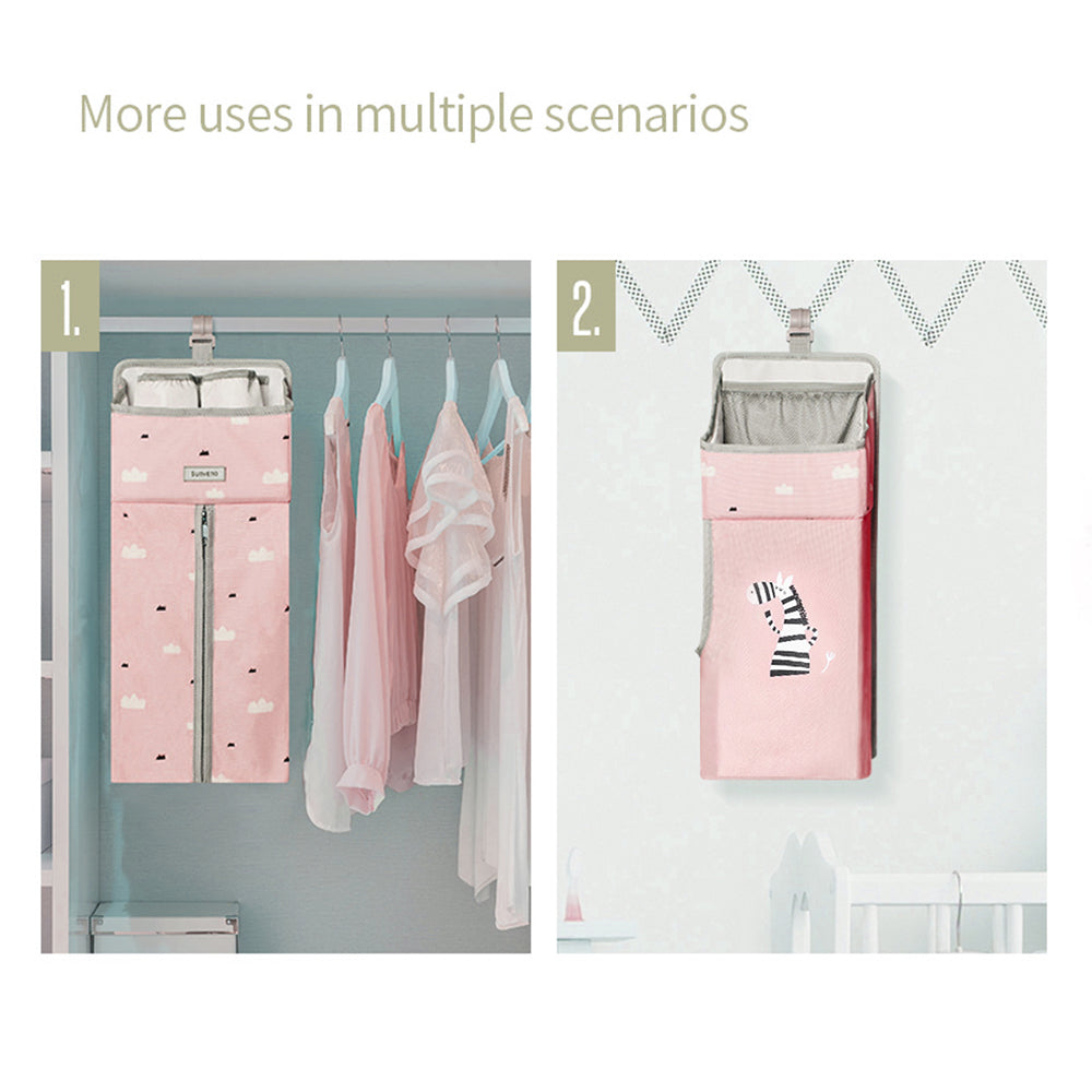 SUNVENO Baby Bedside Portable Crib Organizer - Pink