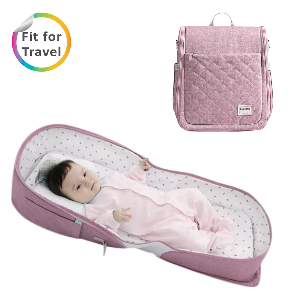 SUNVENO Portable Baby Bed & bag - Pink