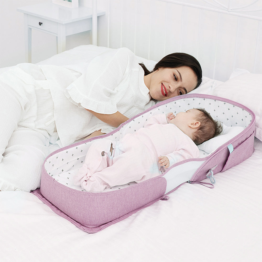 SUNVENO Portable Baby Bed & bag - Pink