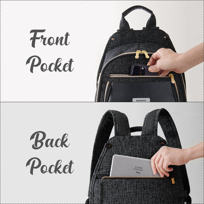 SUNVENO Fashion Compact Diaper Backpack - Black