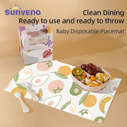 Sunveno baby Feeding Disposable Travel Multipurpose Placemats, 40 Pcs/Pack