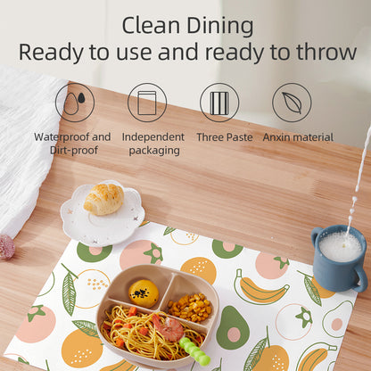 Sunveno baby Feeding Disposable Travel Multipurpose Placemats, 40 Pcs/Pack