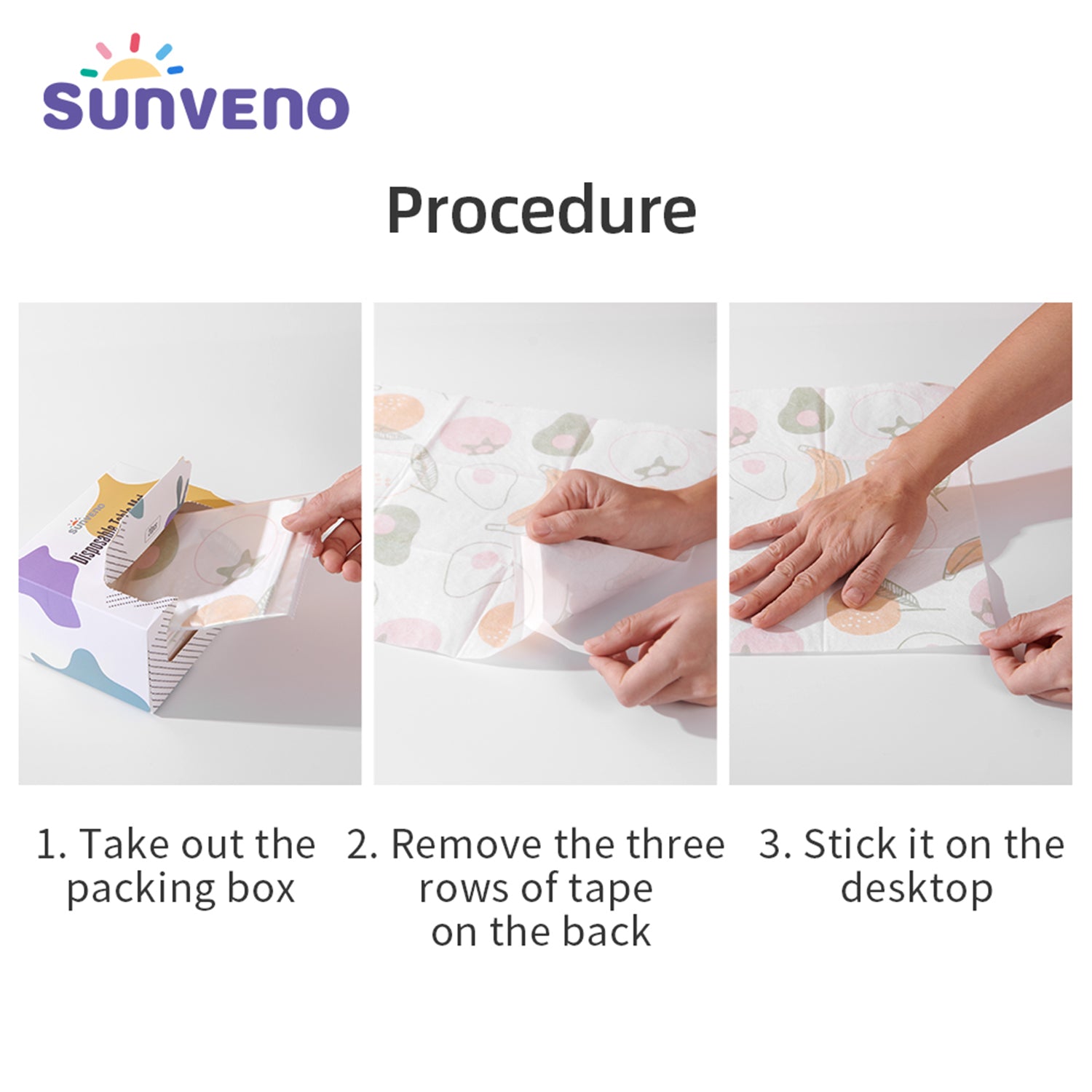 Sunveno baby Feeding Disposable Travel Multipurpose Placemats, 40 Pcs/Pack