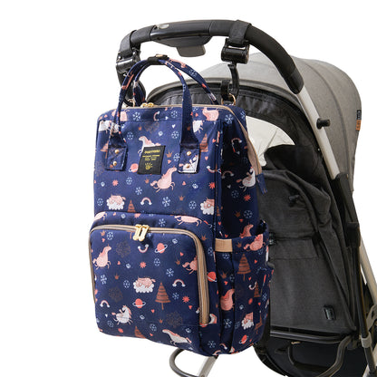 SUNVENO Diaper Bag with USB Charging Port and Changing Mat - Blue Dream Sky