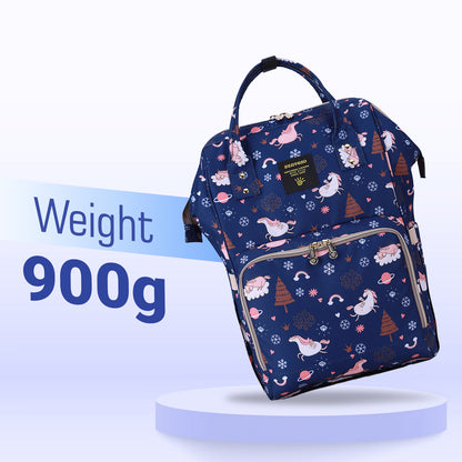 SUNVENO Diaper Bag with USB Charging Port and Changing Mat - Blue Dream Sky