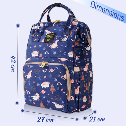 SUNVENO Diaper Bag with USB Charging Port and Changing Mat - Blue Dream Sky