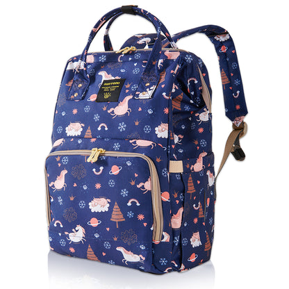 SUNVENO Diaper Bag with USB Charging Port and Changing Mat - Blue Dream Sky
