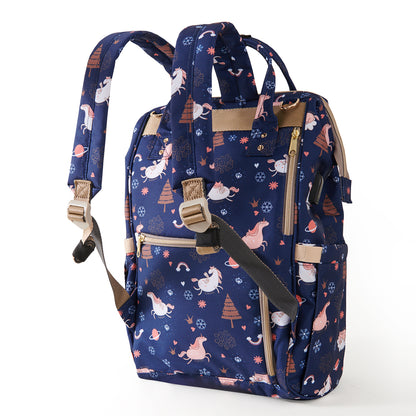 SUNVENO Diaper Bag with USB Charging Port and Changing Mat - Blue Dream Sky