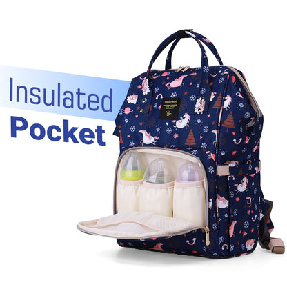 SUNVENO Diaper Bag with USB Charging Port and Changing Mat - Blue Dream Sky