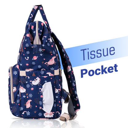 SUNVENO Diaper Bag with USB Charging Port and Changing Mat - Blue Dream Sky