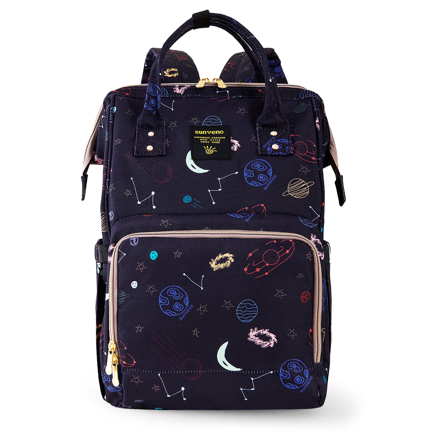 حقيبة حفاضات صن فينو مع منفذ شحن USB وسجادة تغيير الحفاضات - أزرق دريم جالاكسي