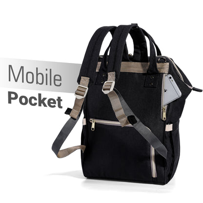 SUNVENO Diaper Bag with USB Charging Port and Changing Mat - Black