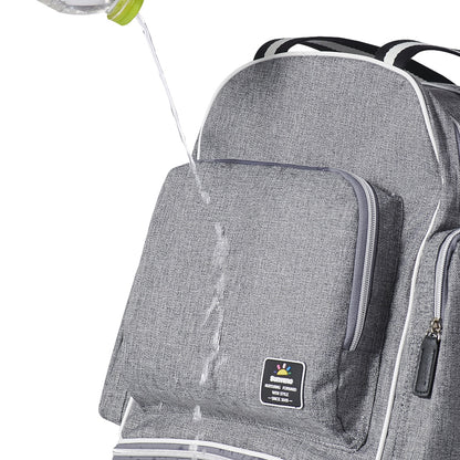 SUNVENO Signature Maternity Diaper bag - Grey + Stroller Hooks